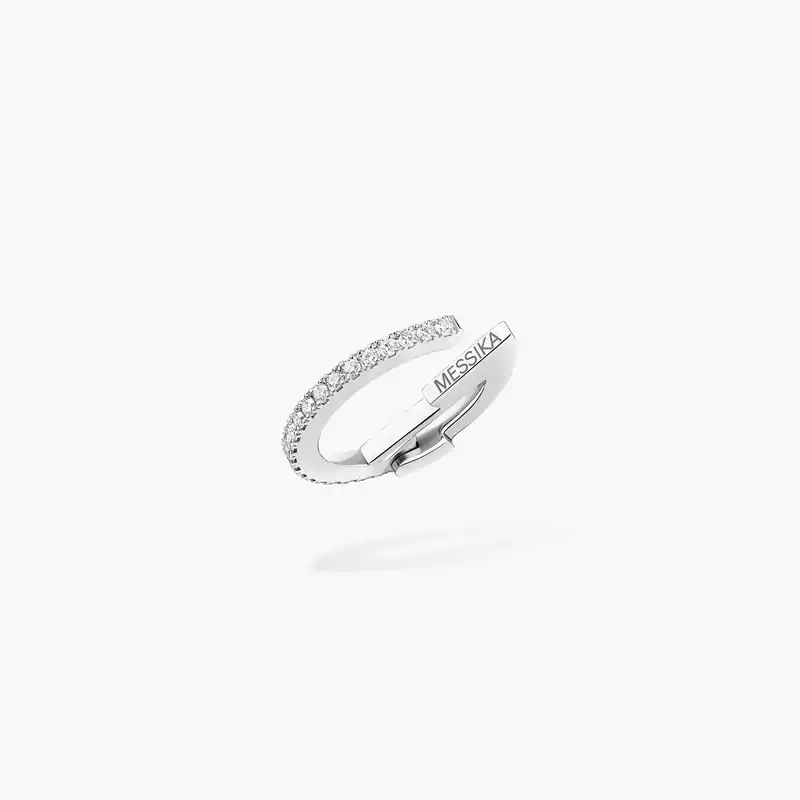 Boucles d'oreilles Femme Or Blanc Diamant Mono Clip Milieu Gatsby 10031-WG