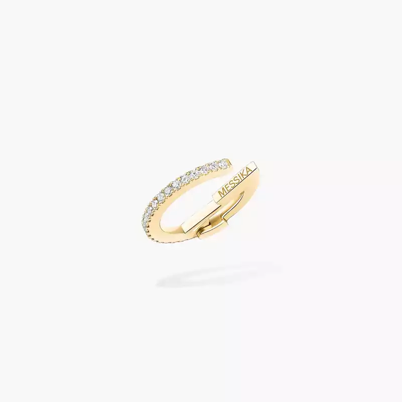 Einzelner Gatsby Ohrclip mittleres Ohr Für sie Diamant Ohrringe Gelbgold 10031-YG