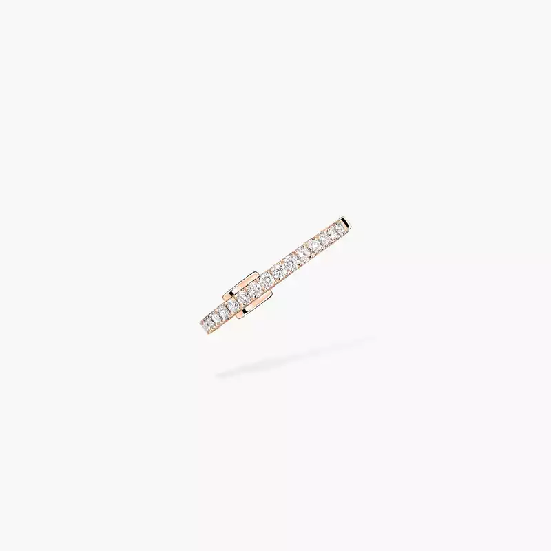 Boucles d'oreilles Femme Or Rose Diamant Mono Clip Milieu Gatsby 10031-PG