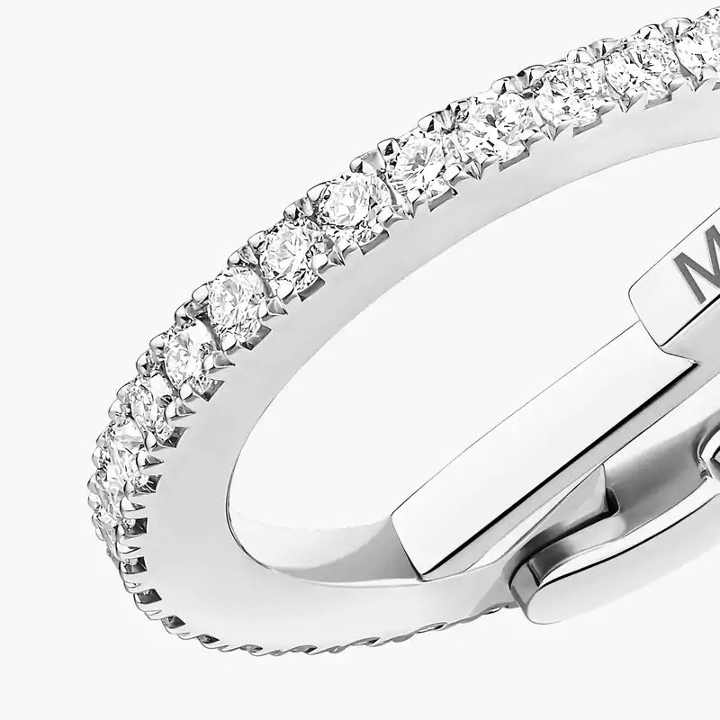 Boucles d'oreilles Femme Or Blanc Diamant Mono Clip Milieu Gatsby 10031-WG