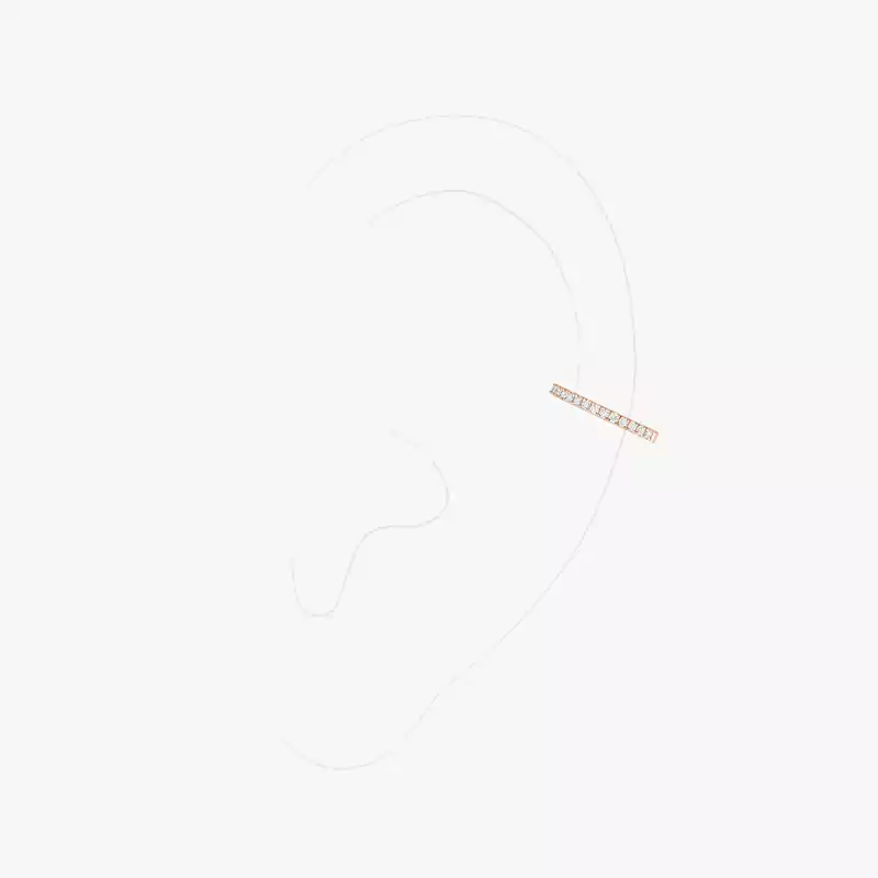 Boucles d'oreilles Femme Or Rose Diamant Mono Clip Milieu Gatsby 10031-PG