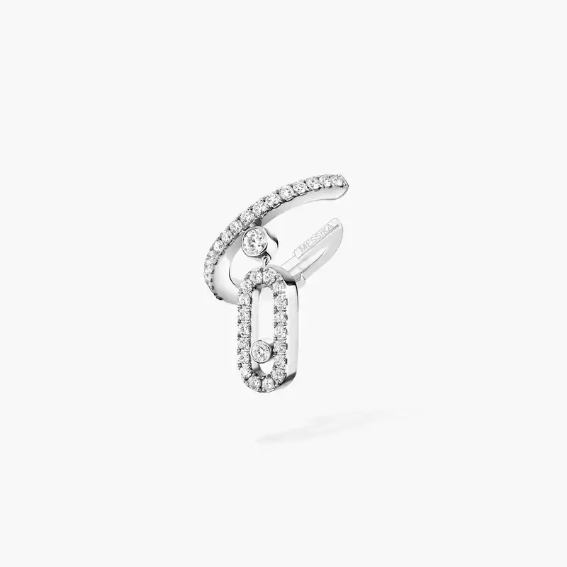 Move Uno Single Clip Pavé Drop Pendant White Gold For Her Diamond Earrings 11162-WG