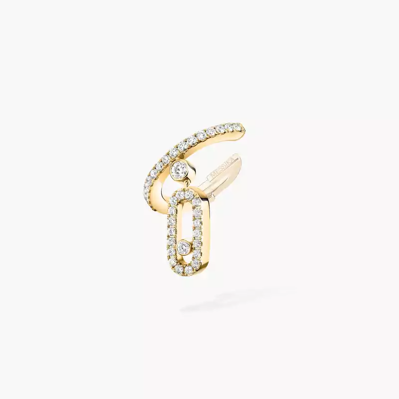 Boucles d'oreilles Femme Or Jaune Diamant Mono Clip Move Uno Pampille Pavé 11162-YG