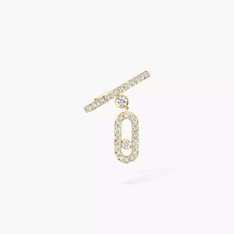 Boucles d'oreilles Femme Or Jaune Diamant Mono Clip Move Uno Pampille Pavé 11162-YG