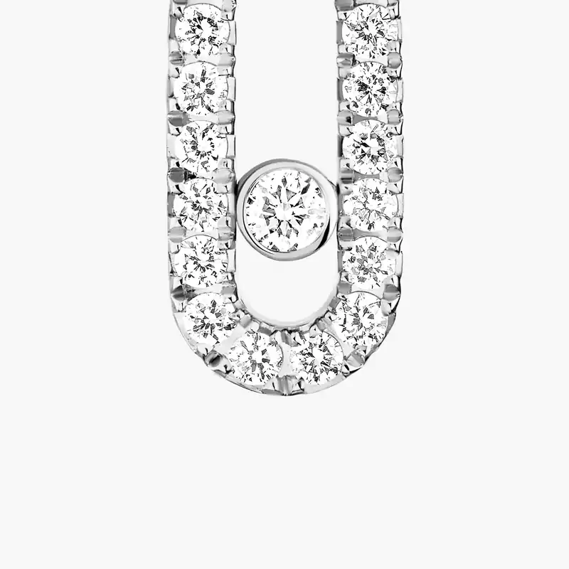 Move Uno Single Clip Pavé Drop Pendant White Gold For Her Diamond Earrings 11162-WG