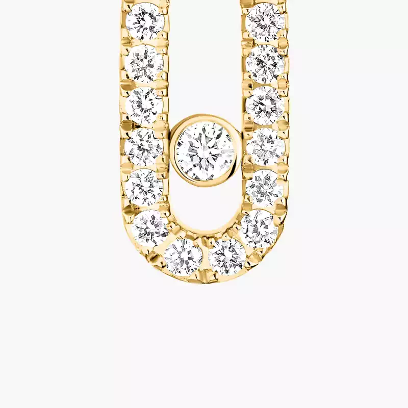 Boucles d'oreilles Femme Or Jaune Diamant Mono Clip Move Uno Pampille Pavé 11162-YG