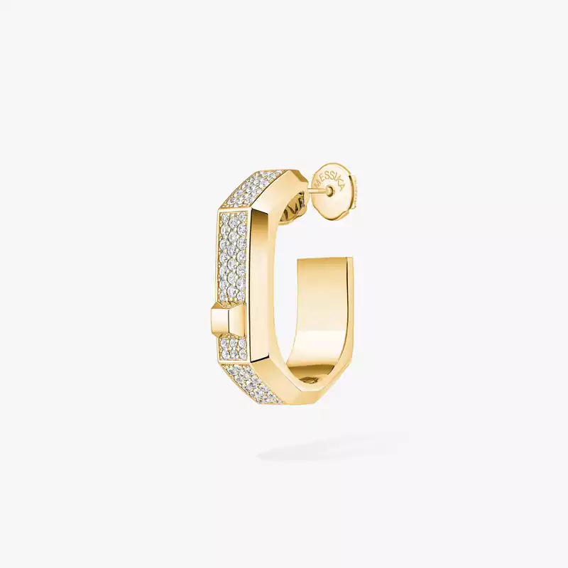 Moderniste single pavé hoop earring medium