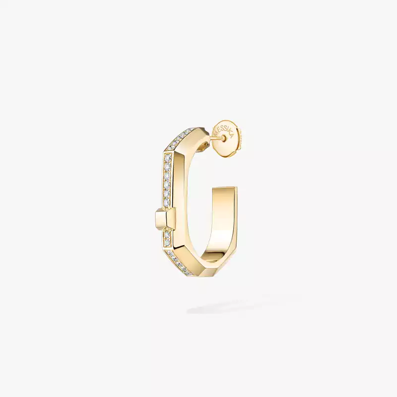 Moderniste single pavé hoop earring small