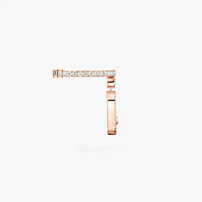 Move Uno single clip pavé drop pendant earring Pink Gold For Her Diamond Earrings 11162-PG