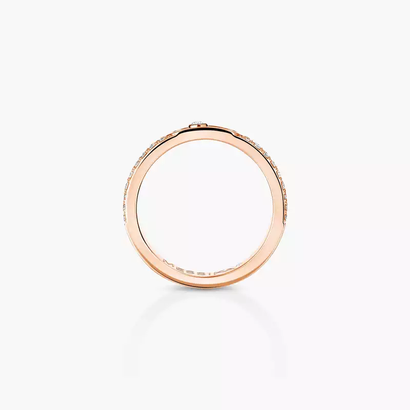 Bague Femme Or Rose Diamant Alliance Move Joaillerie Pavée 13555-PG