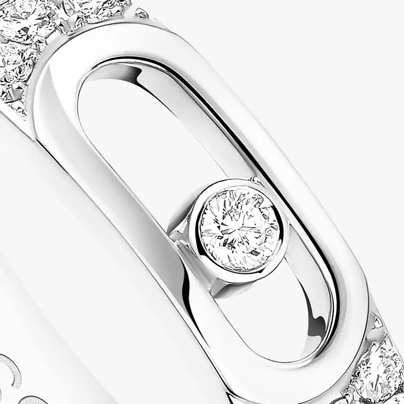 Move Joaillerie Pavé Wedding Ring White Gold For Her Diamond Ring 13555-WG