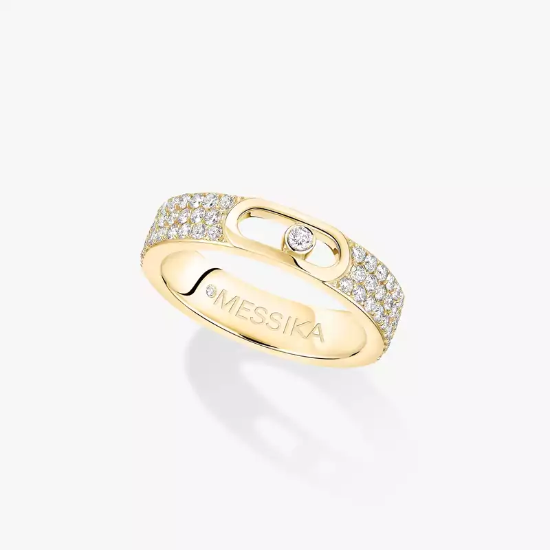 Move Joaillerie Pavé Wedding Ring Yellow Gold For Her Diamond Ring 13555-YG