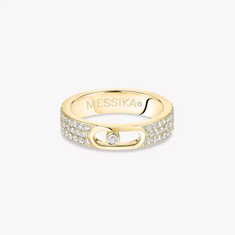 Move Joaillerie Pavé Wedding Ring Yellow Gold For Her Diamond Ring 13555-YG