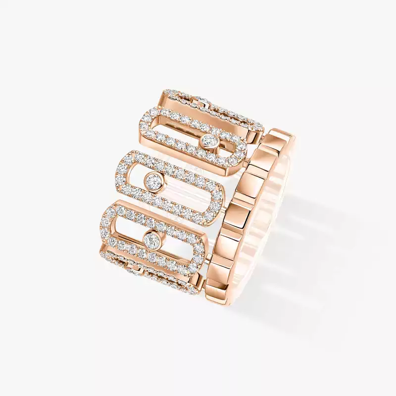 Move Iconica Mit Diamanten ausgefasst Für sie Diamant Ring Roségold 12821-PG