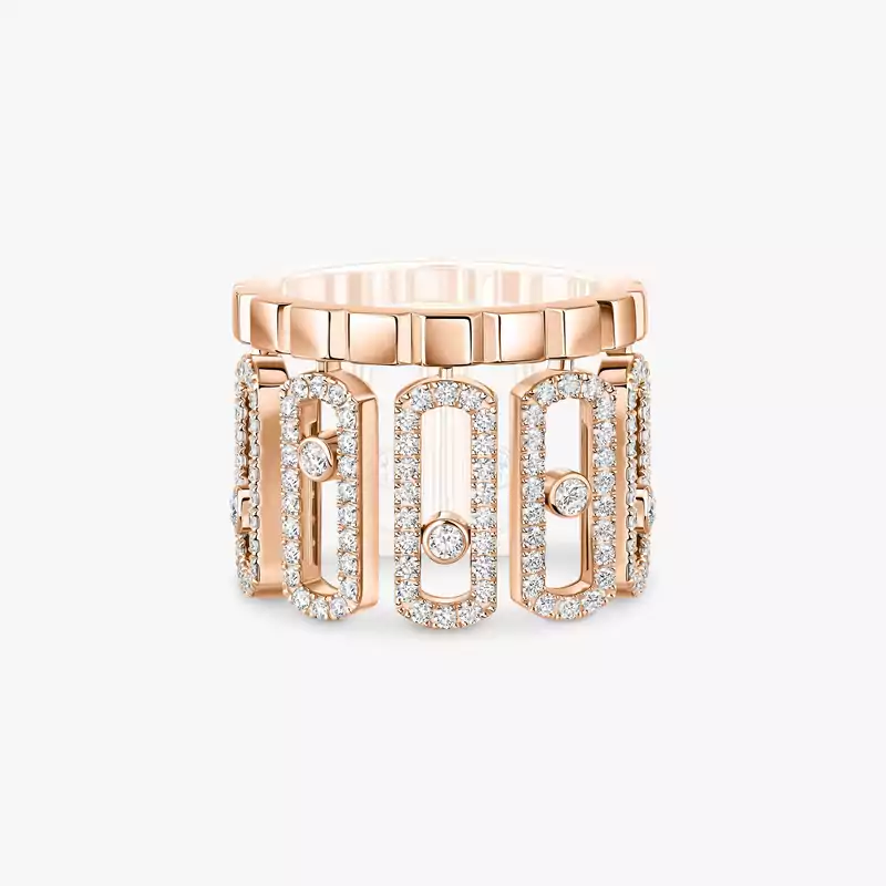 Move Iconica Mit Diamanten ausgefasst Für sie Diamant Ring Roségold 12821-PG