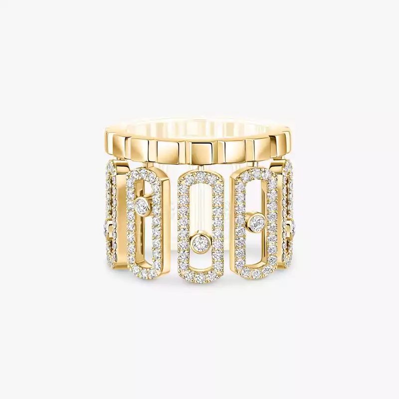 Bague Femme Or Jaune Diamant Move Iconica Pavée 12821-YG