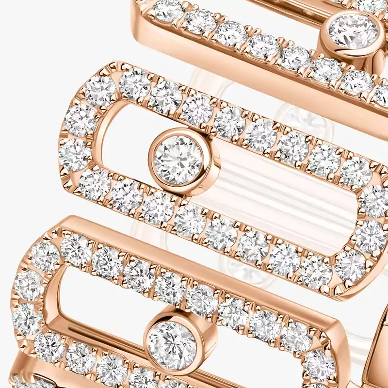 Move Iconica Mit Diamanten ausgefasst Für sie Diamant Ring Roségold 12821-PG