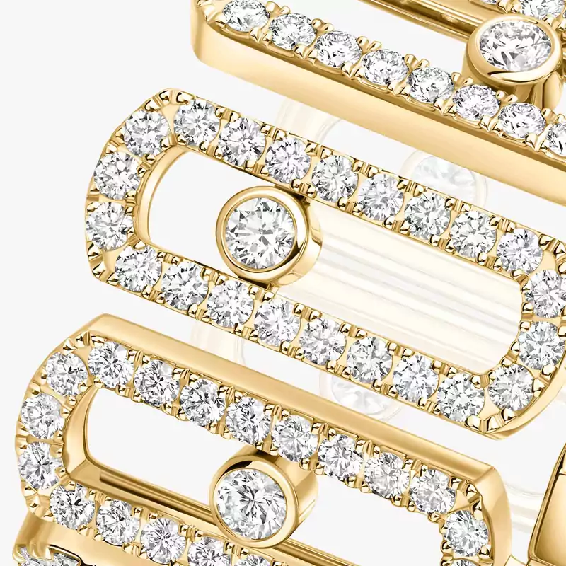Bague Femme Or Jaune Diamant Move Iconica Pavée 12821-YG