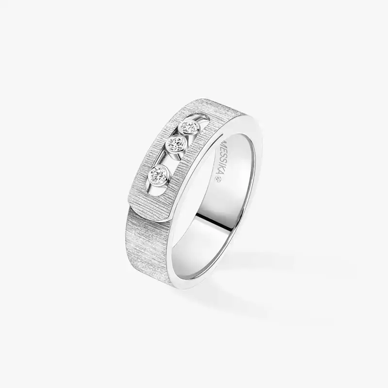 Move Noa Ciselé White Gold Mixed Diamond Ring 14482-WG