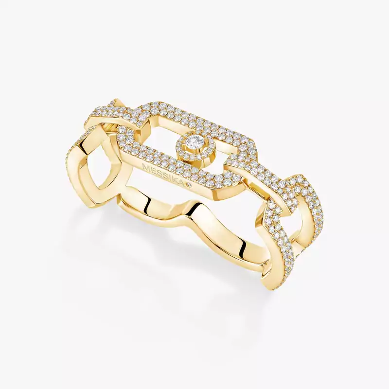 Bague Femme Or Jaune Diamond So Move 2 doigts Pavée 13185-YG