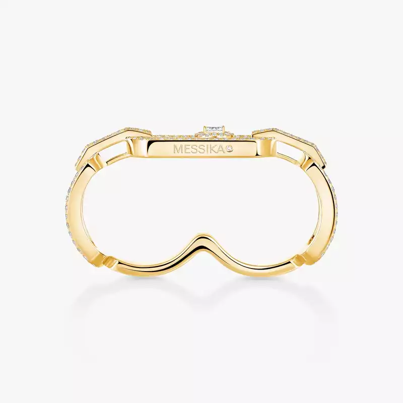 Bague Femme Or Jaune Diamond So Move 2 doigts Pavée 13185-YG