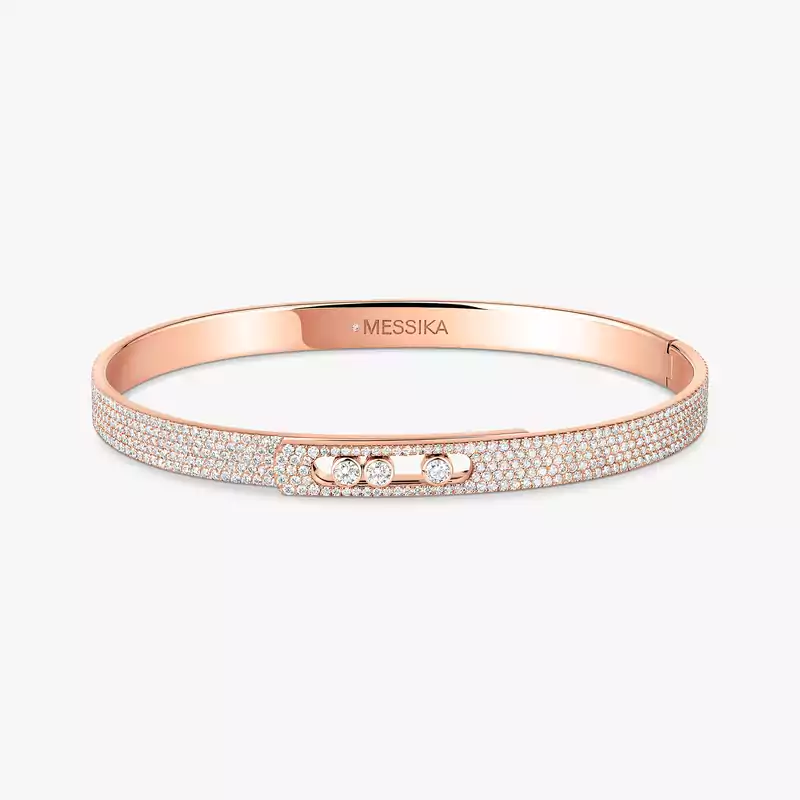 Move Noa SM Pavé Bangle Pink Gold For Her Diamond Bracelet 12721-PG