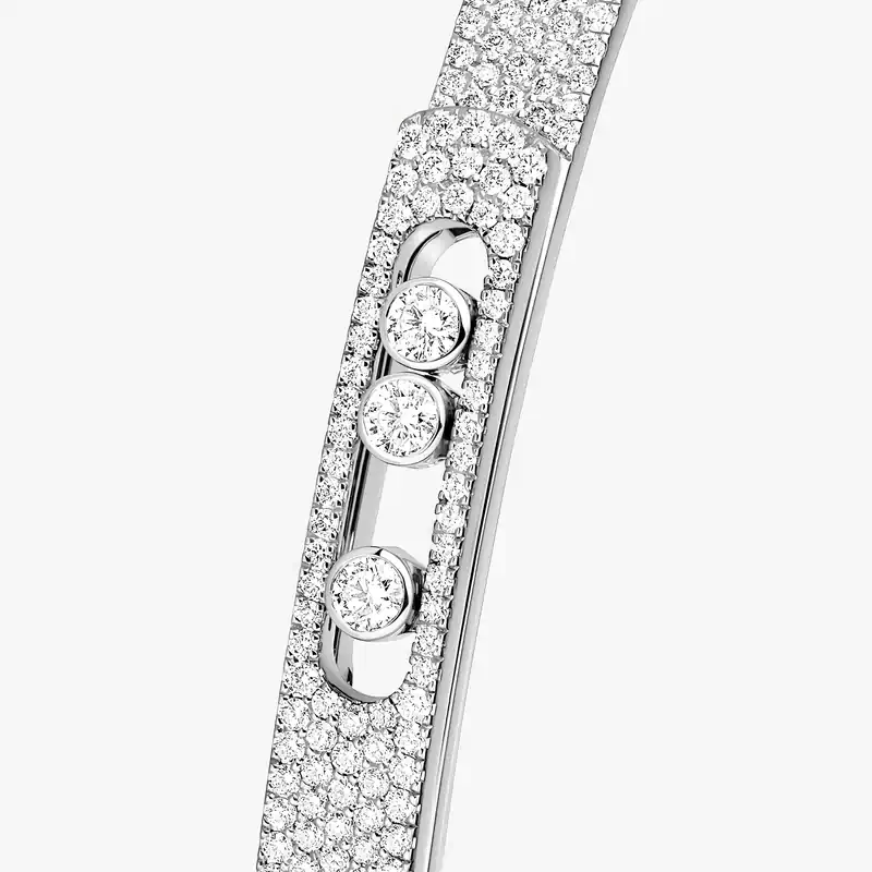 Bracelet Femme Or Blanc Diamant Bangle Move Noa PM Pavé 12721-WG