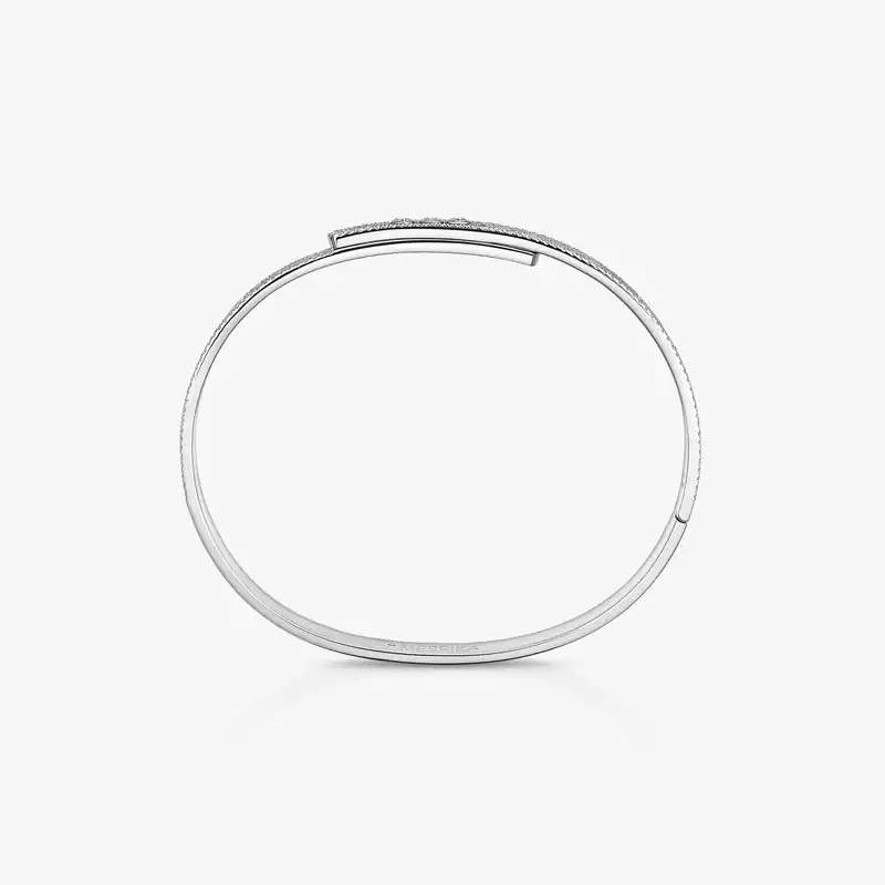 Bracelet Femme Or Blanc Diamant Bangle Move Noa PM Pavé 12721-WG