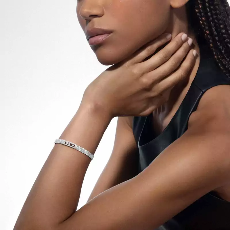 Move Noa Pavé Bangle White Gold For Her Diamond Bracelet 12722-WG