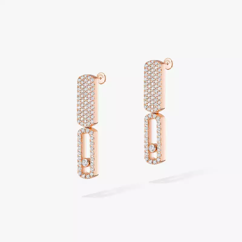 Boucles d'oreilles Femme Or Rose Diamant Imperial Move PM 13930-PG