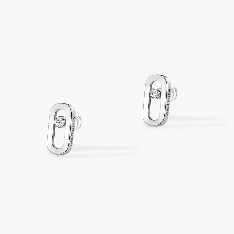 Gold Move Uno Stud Earrings White Gold For Her Diamond Earrings 12305-WG
