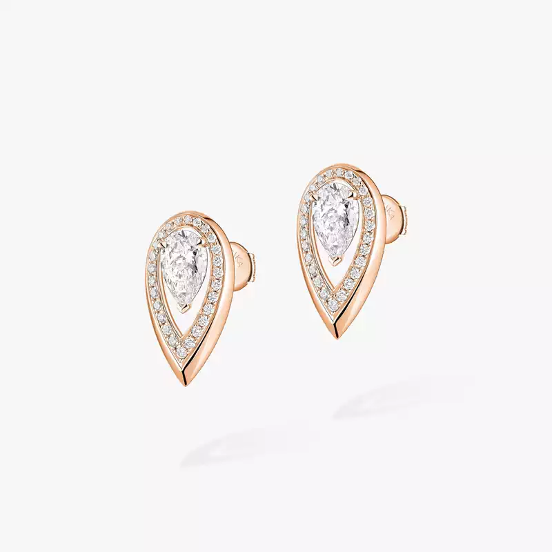 Boucles d'oreilles Femme Or Rose Diamant Fiery 0,40ct 14377-PG