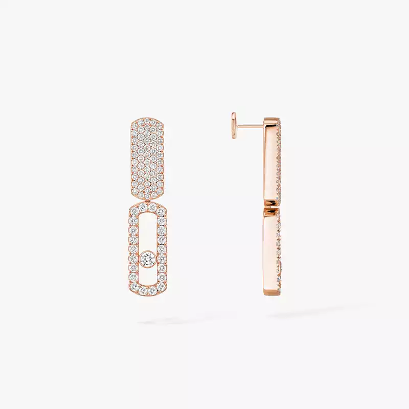 Boucles d'oreilles Femme Or Rose Diamant Imperial Move PM 13930-PG