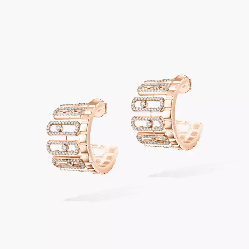 Move Iconica Pavé Pink Gold For Her Diamond Earrings 12824-PG