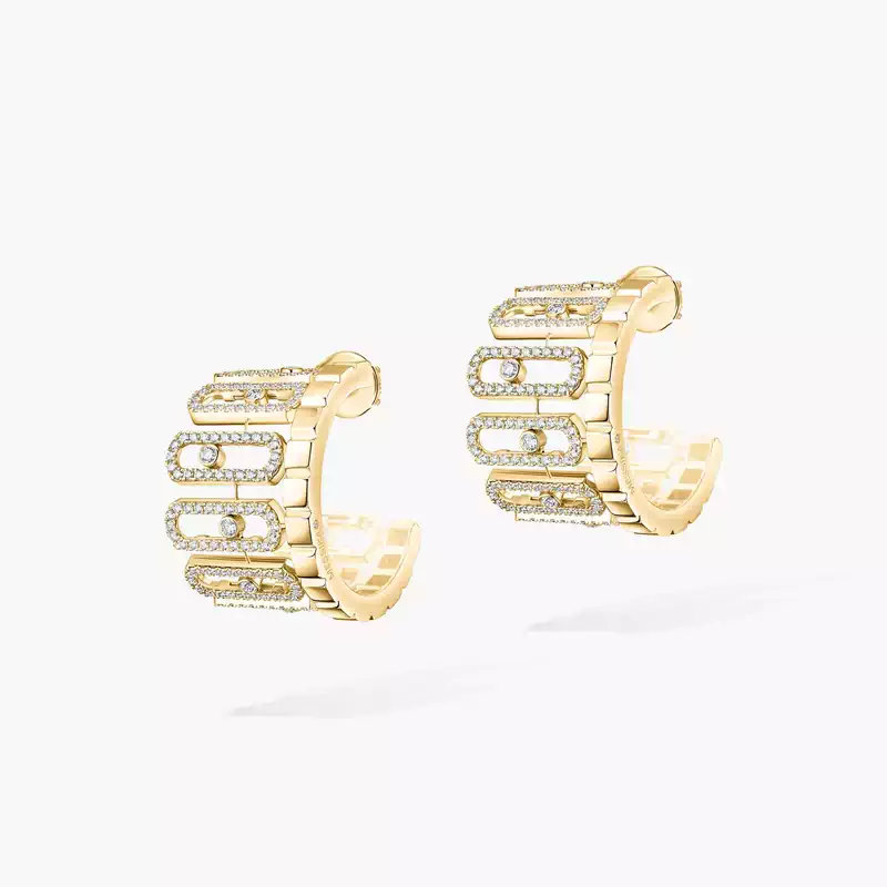 Move Iconica Pavé Yellow Gold For Her Diamond Earrings 12824-YG