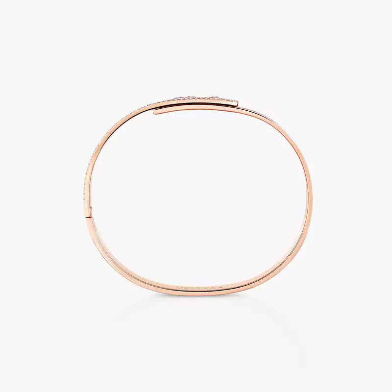 Bracelet Homme Or Rose Diamant Bangle Move Noa Ciselé Semi-Pavé Grandes Tailles 14556-PG