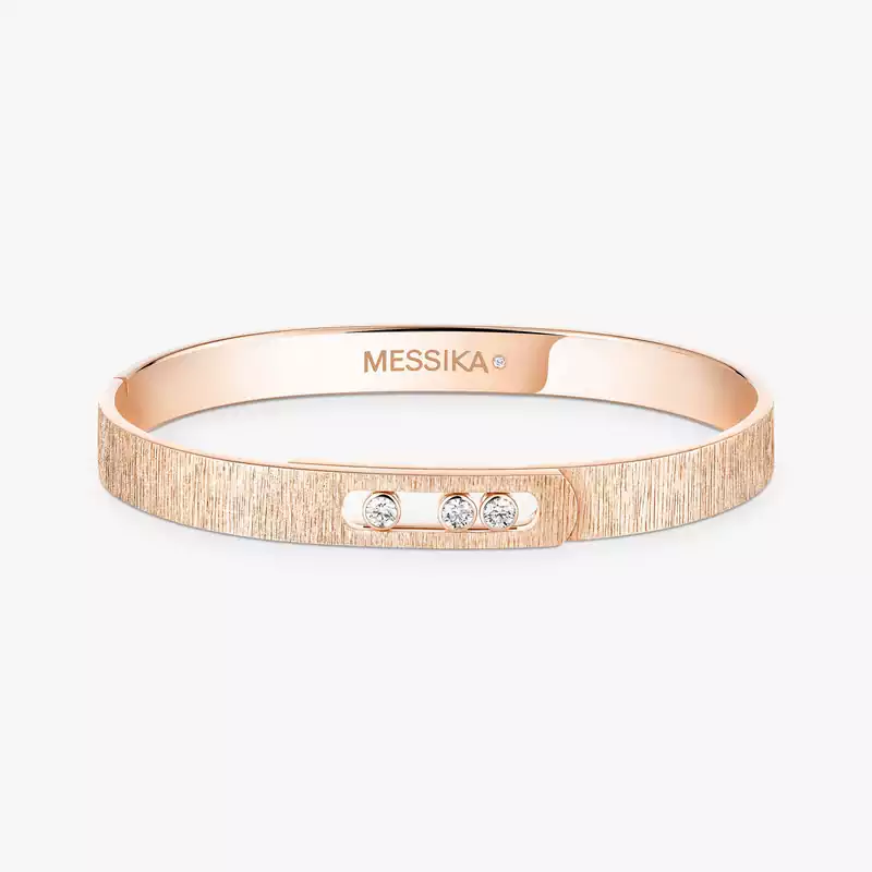 Bracelet Mixte Or Rose Diamant Bangle Move Noa Ciselé 14481-PG