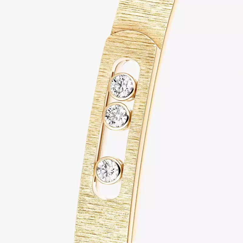 Bracelet Homme Or Jaune Diamant Bangle Move Noa Ciselé Grandes Tailles 14495-YG