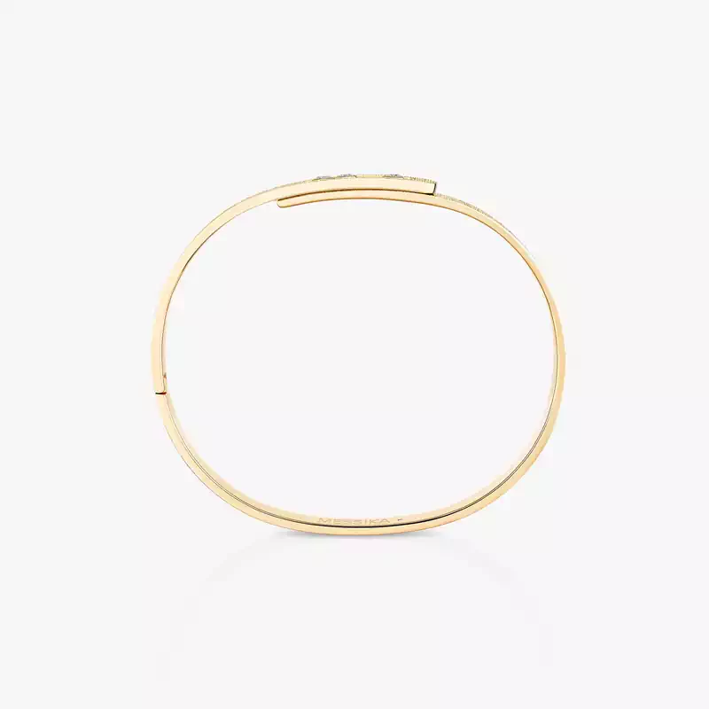 Bracelet Homme Or Jaune Diamant Bangle Move Noa Ciselé Grandes Tailles 14495-YG