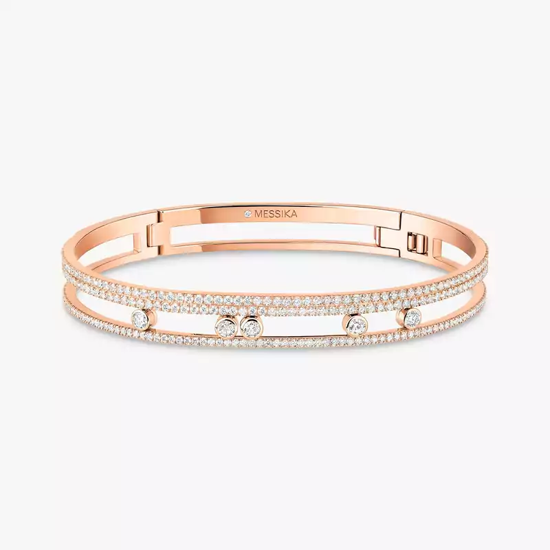 Move Romane Pavé Bangle Pink Gold For Her Diamond Bracelet 13914-PG