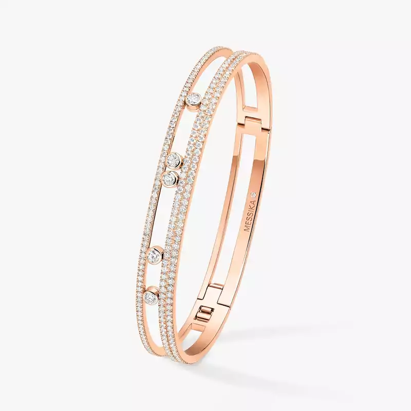 Move Romane Pavé Bangle Pink Gold For Her Diamond Bracelet 13914-PG