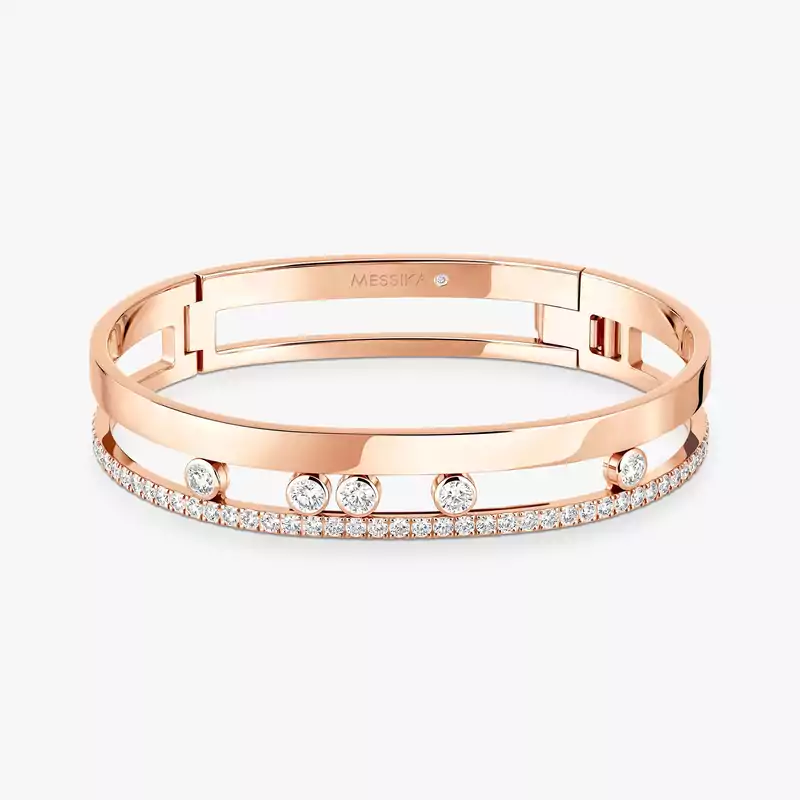 Bracelet Femme Or Rose Diamant Bangle Move Romane GM  06747-PG
