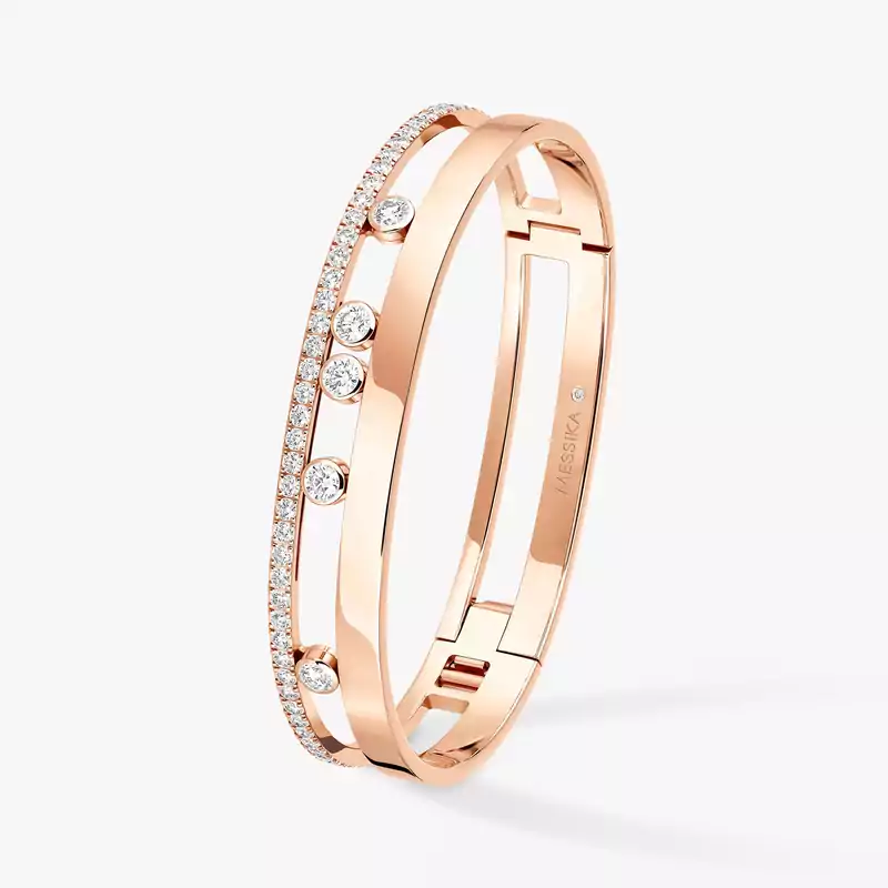 Bracelet Femme Or Rose Diamant Bangle Move Romane GM  06747-PG