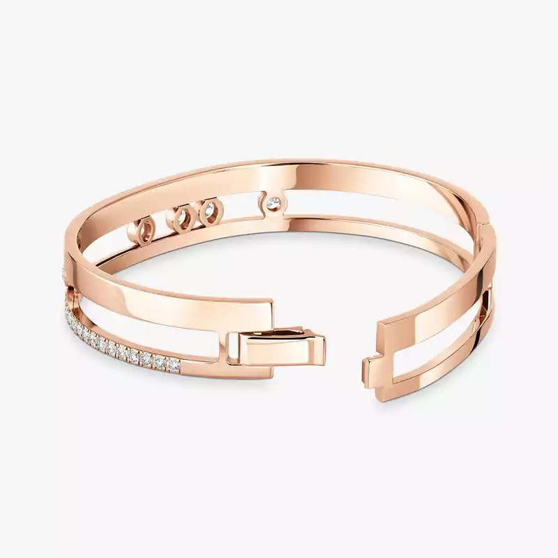 Bracelet Femme Or Rose Diamant Bangle Move Romane GM  06747-PG