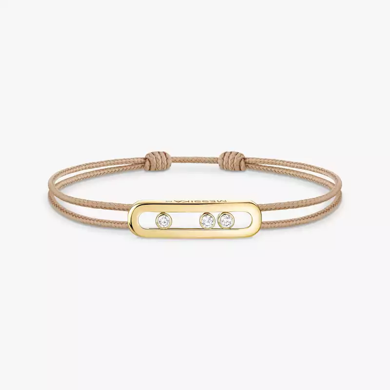 Messika CARE(S) Beige Cord Bracelet Yellow Gold For Her Diamond Bracelet 14099-YG