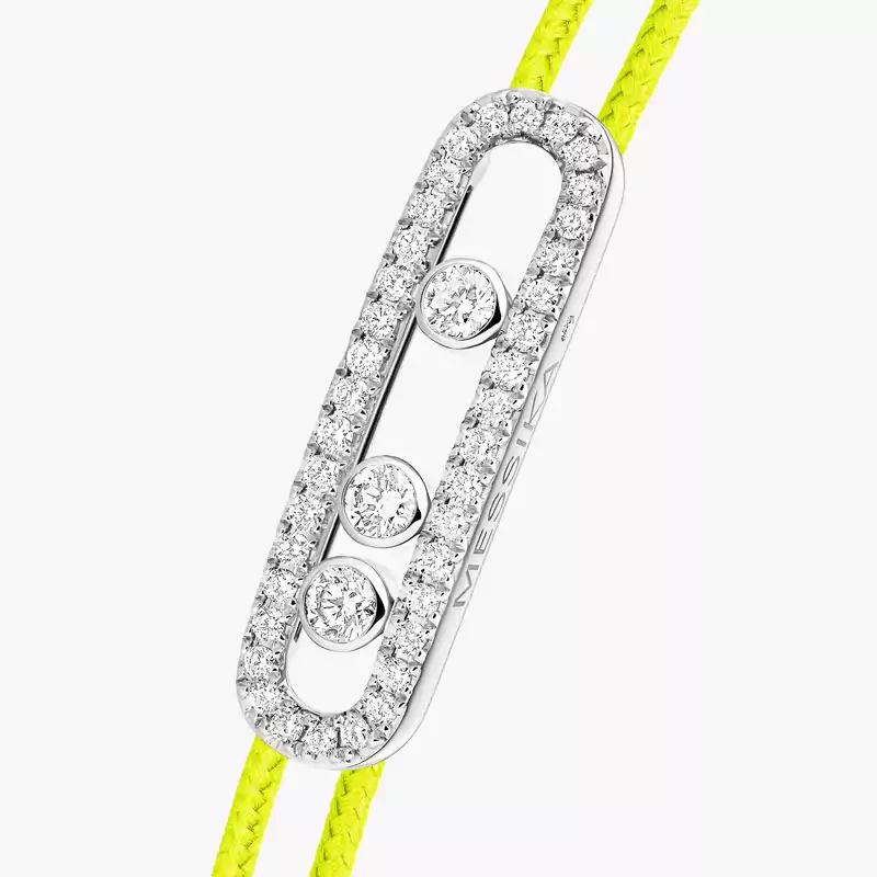 Bracelet Femme Or Blanc Diamant Cordon Messika CARE(S) Jaune Pavé 14655-WG