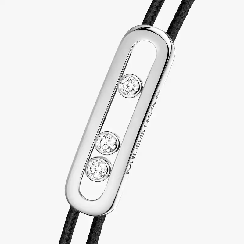 Messika CARE(S) Black Cord Bracelet White Gold For Her Diamond Bracelet 14140-WG