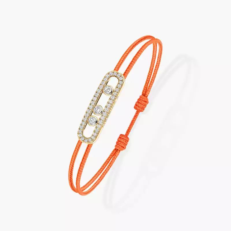 Messika CARE(S) Orange Cord Pavé Bracelet Yellow Gold For Her Diamond Bracelet 14656-YG