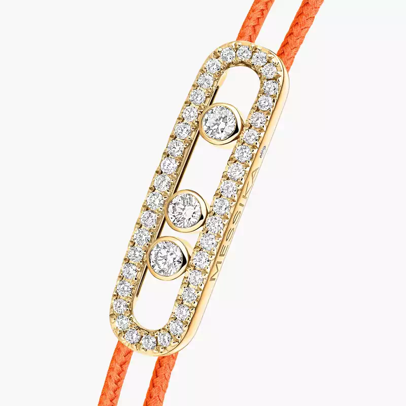 Messika CARE(S) Orange Cord Pavé Bracelet Yellow Gold For Her Diamond Bracelet 14656-YG