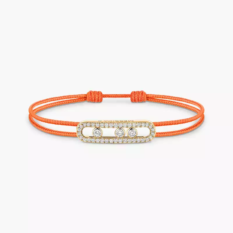 Messika CARE(S) Orange Cord Pavé Bracelet Yellow Gold For Her Diamond Bracelet 14656-YG